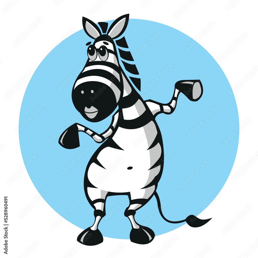 cartoon character cheerful zebra dancing vector image