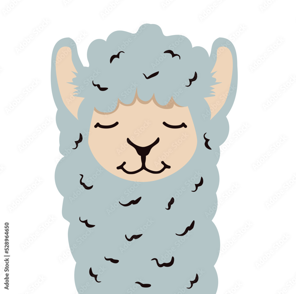 Fototapeta premium Cute lama or alpaca head icon
