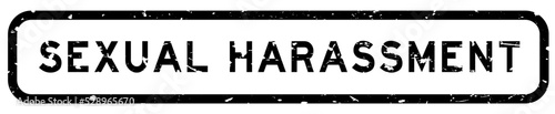 Grunge black sexual harassment word square rubber seal stamp on white background