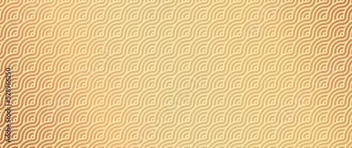 Japanese patterns background vector. Abstract geometric shape, sea wave vector patterns and swatches. Luxury gold oriental wallpaper design for fabric, wallpaper, banners, prints and wall arts.