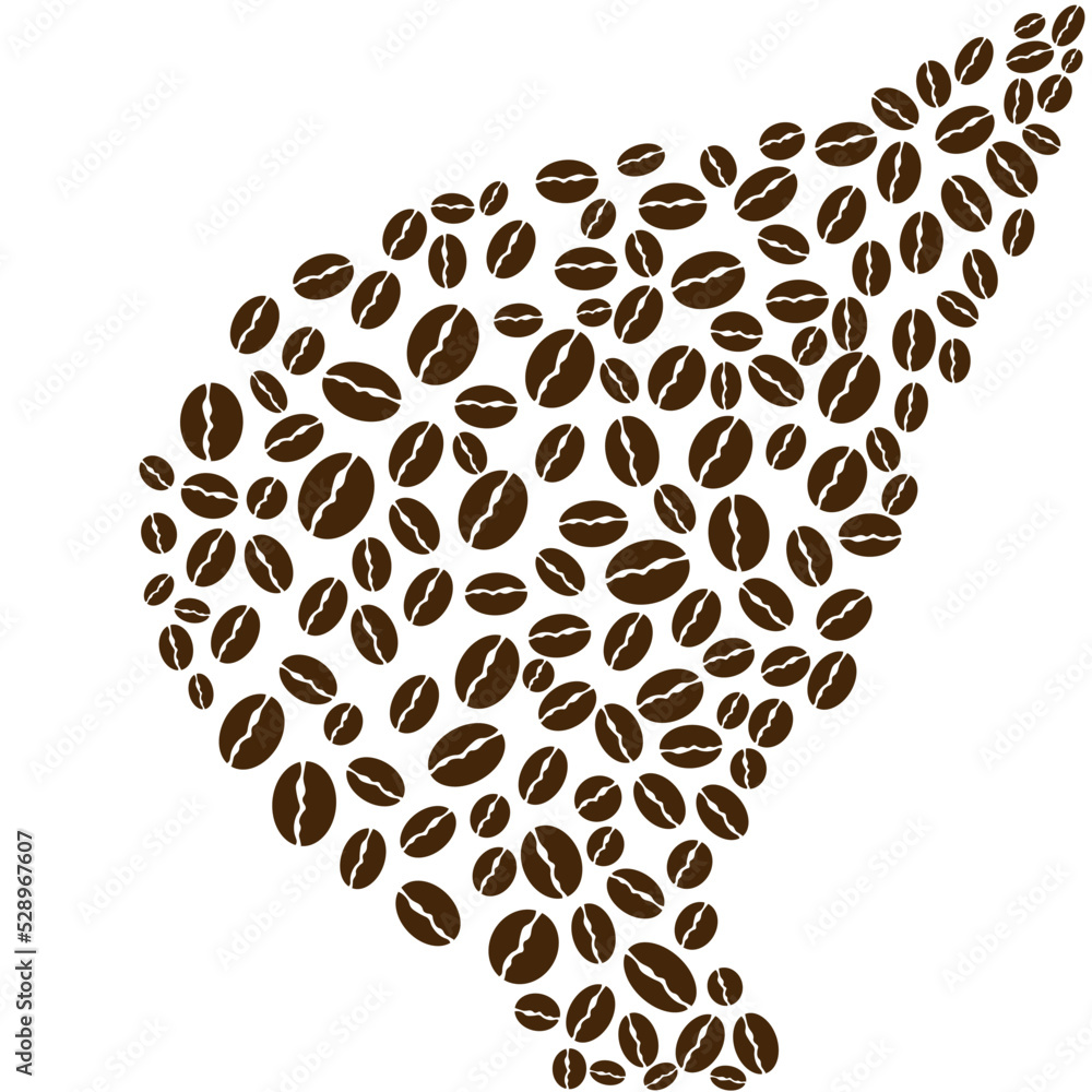 Obraz premium Scatteded coffee beans isolated on white background. Vector illustration