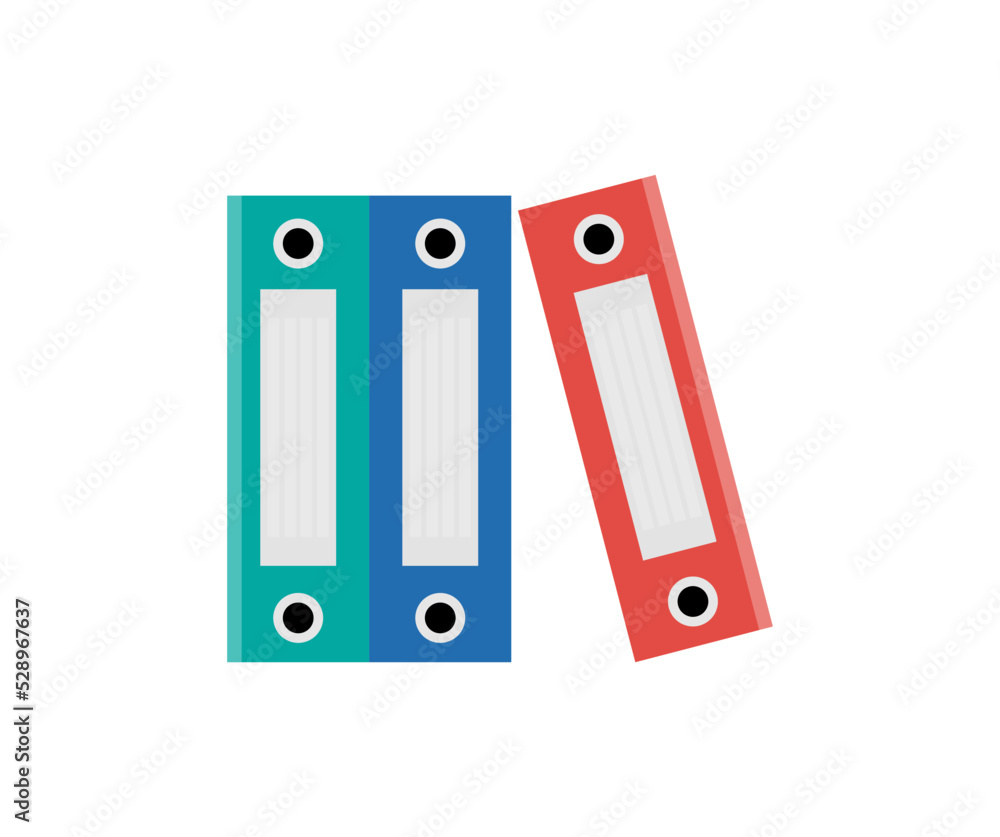 Office folders, Ring binders, colorful blank leaf binder set logo design. Colored collection for happy office work and tidy filing vector design and illustration.
Office folders, Ring binders, colorful blank leaf binder set logo design. Colored collection for happy office work and tidy filing vector design and illustration.