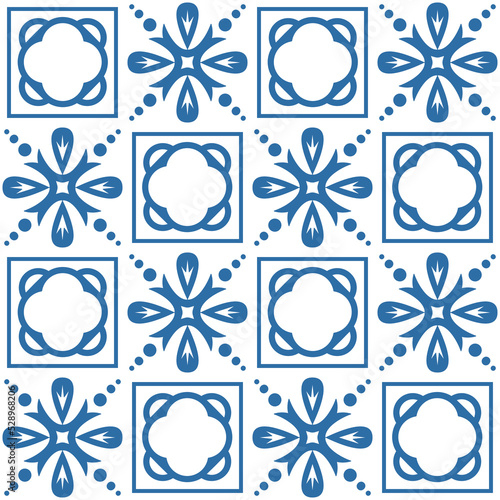 Azulejo retro pattern tiles for wall and floor decoration design, vector illustration for design