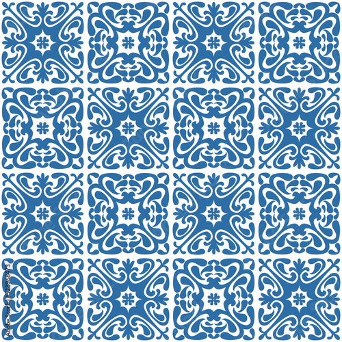 Ceramic spanish portuguese tiles Azulejo for wall decoration illustration for design