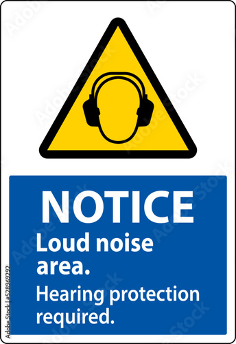 Hearing Protection Required Sign On White Background