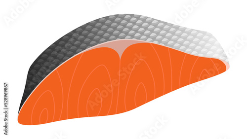 鮭の切り身のイラスト