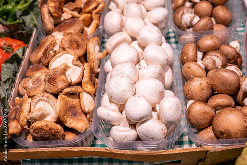 mushrooms in a market
