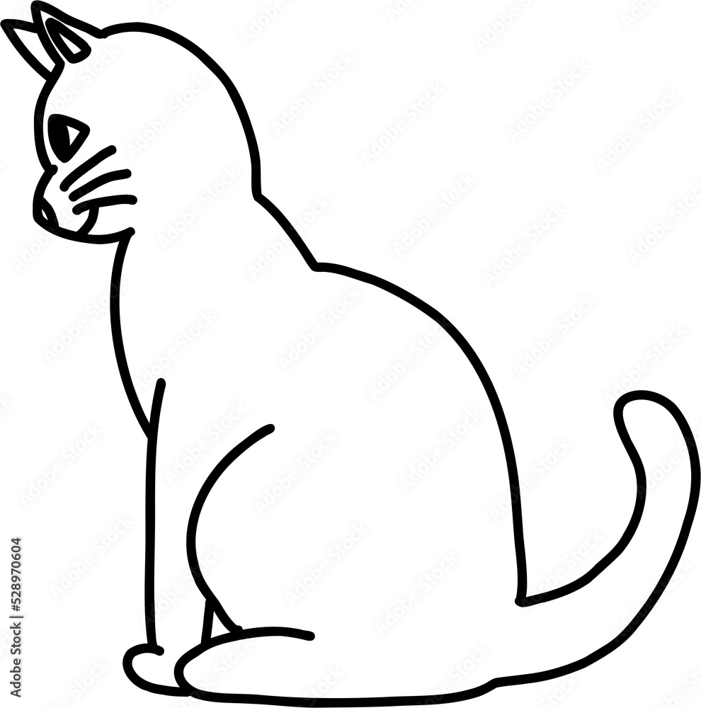 Naklejka premium doodle freehand sketch drawing of cat pose.