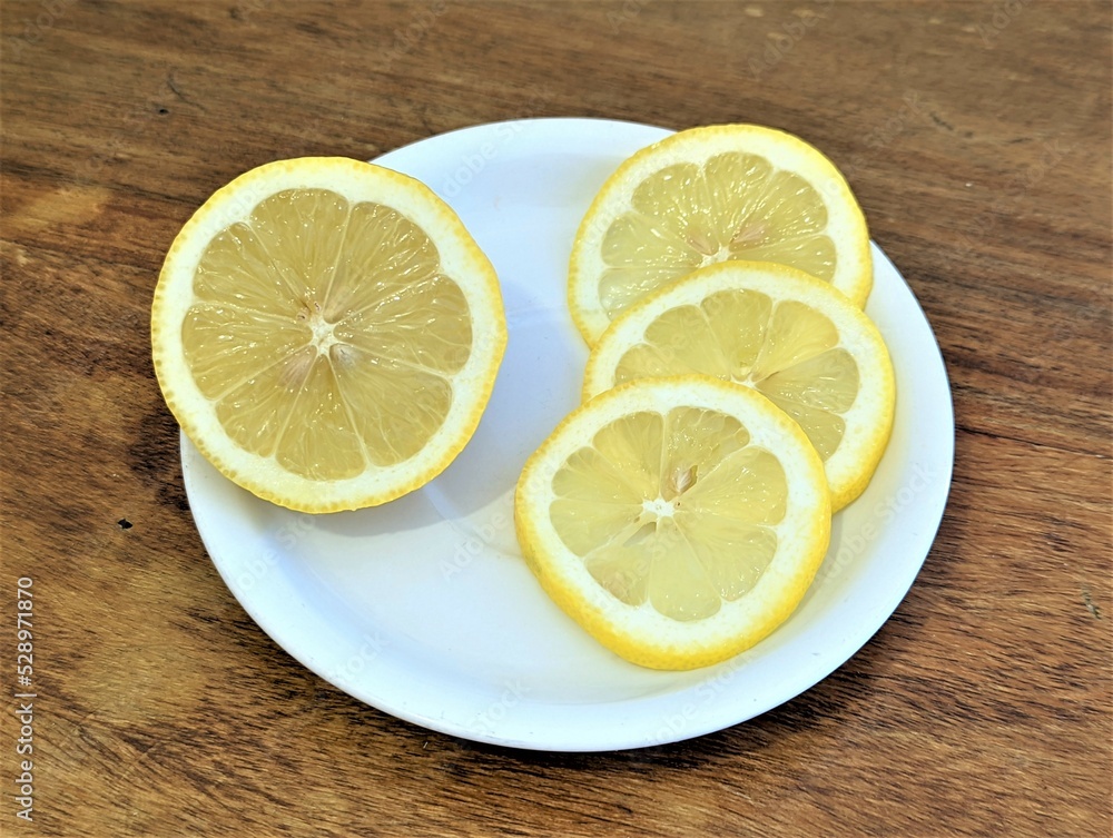 lemon on a plate lemon on a plate