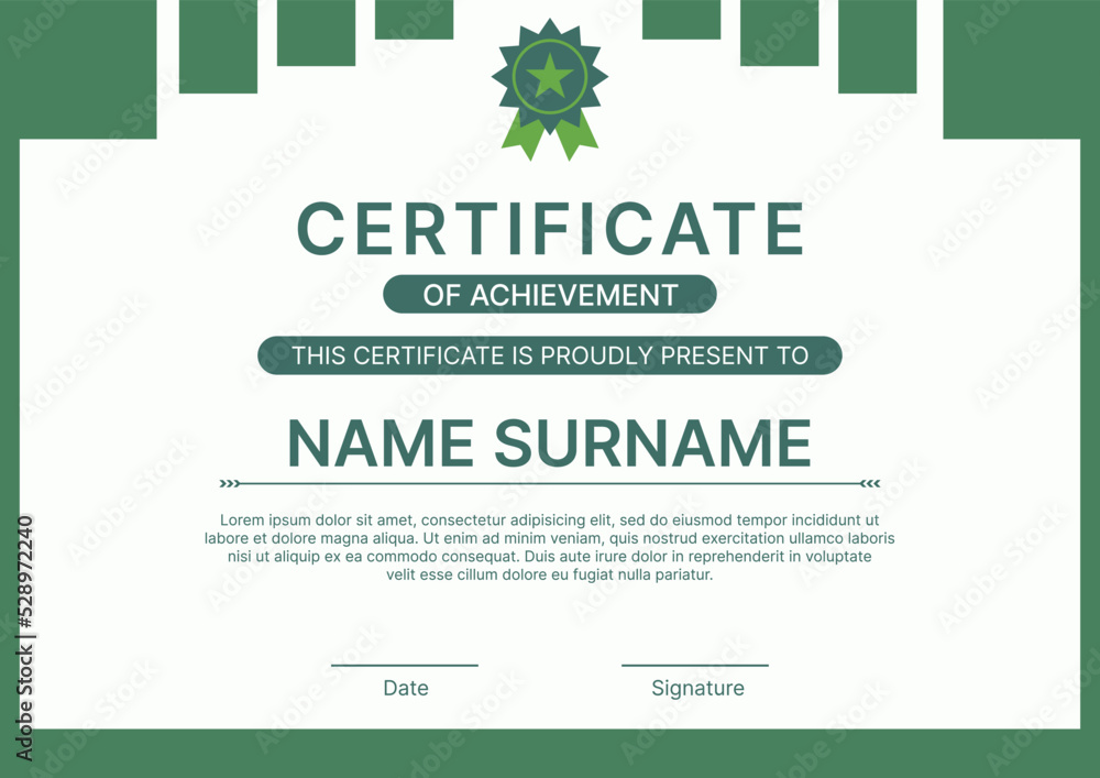Certificate template modern green design Certificate template modern green design