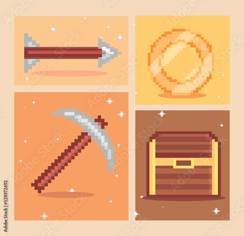 pixel art, icons set