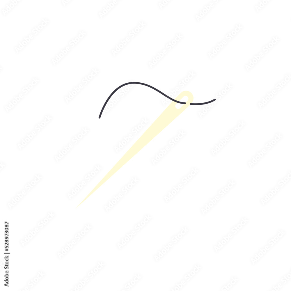 Needle icon in color, isolated on white background Needle icon in color, isolated on white background