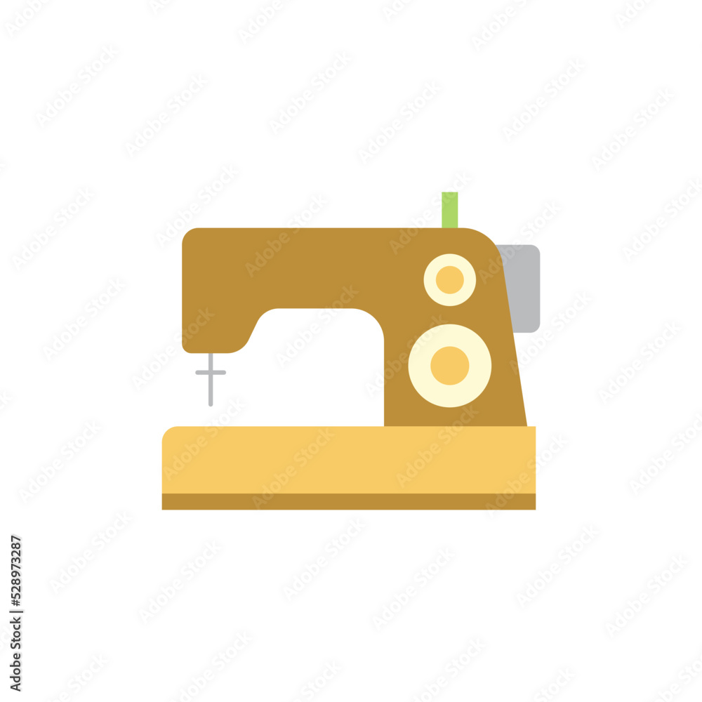 Sewing machine icon in color, isolated on white background Sewing machine icon in color, isolated on white background