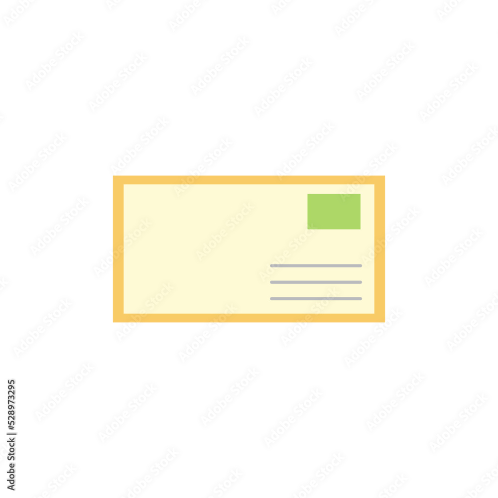 Envelope icon in color, isolated on white background Envelope icon in color, isolated on white background