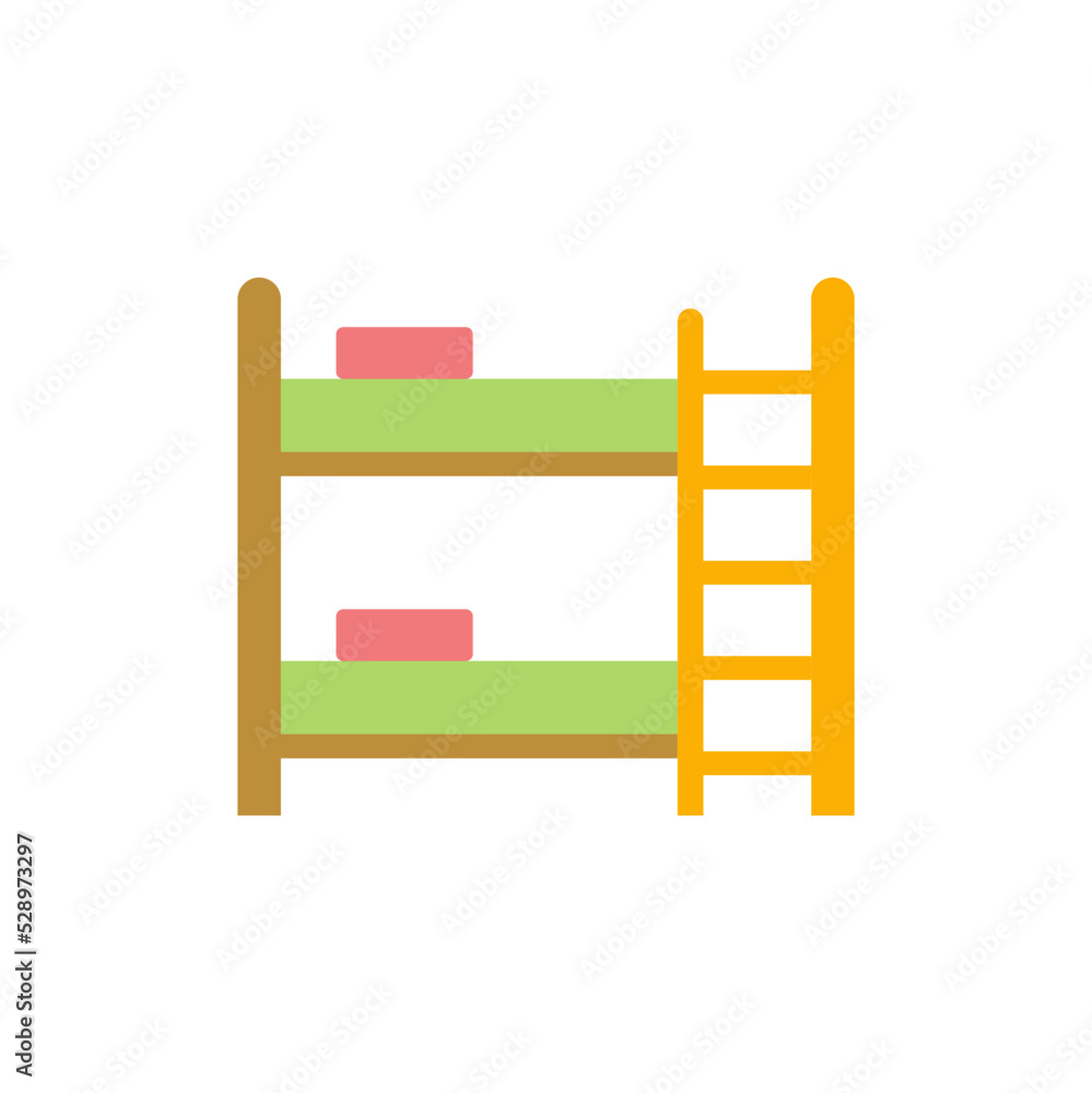 Bunkbed icon in color, isolated on white background Bunkbed icon in color, isolated on white background