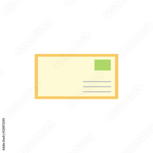 Envelope icon in color, isolated on white background 