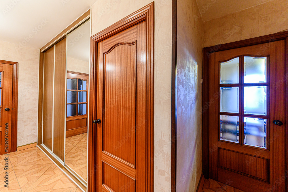 Fototapeta premium Russia, Moscow- May 21, 2020: interior apartment corridor, hallway, doors