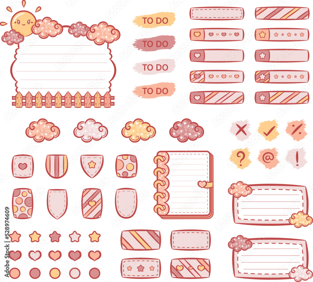 collection of digital printable frame notes with planners sticker and sticky notes pack collection of digital printable frame notes with planners sticker and sticky notes pack