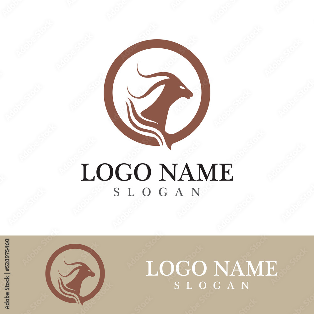 Goat logo template vector icon