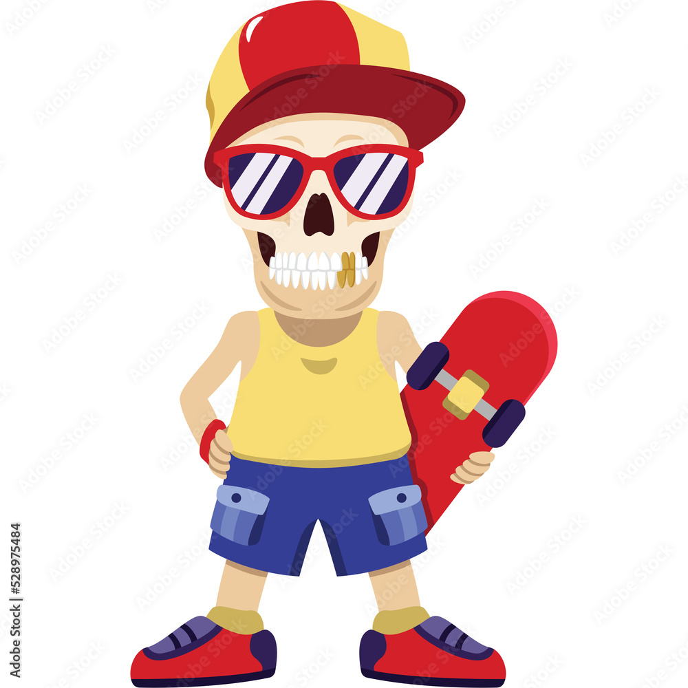 skeleton skateboarder in halloween fancy to go trick or treating cartoon character png file. skeleton skateboarder in halloween fancy to go trick or treating cartoon character png file.