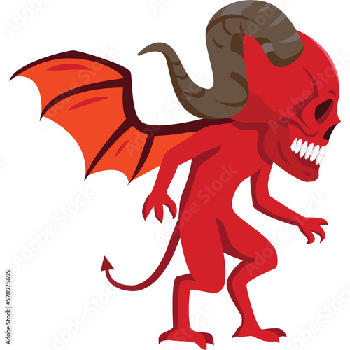 devil in halloween fancy to go trick or treating cartoon character png file.
