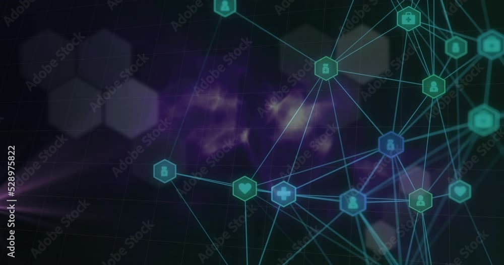 Animation of network of connections over shapes Animation of network of connections over shapes