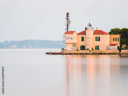 Lighthouse at canal near sibenik croatia