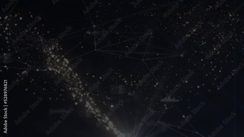 Animation of network of connections over stars Animation of network of connections over stars