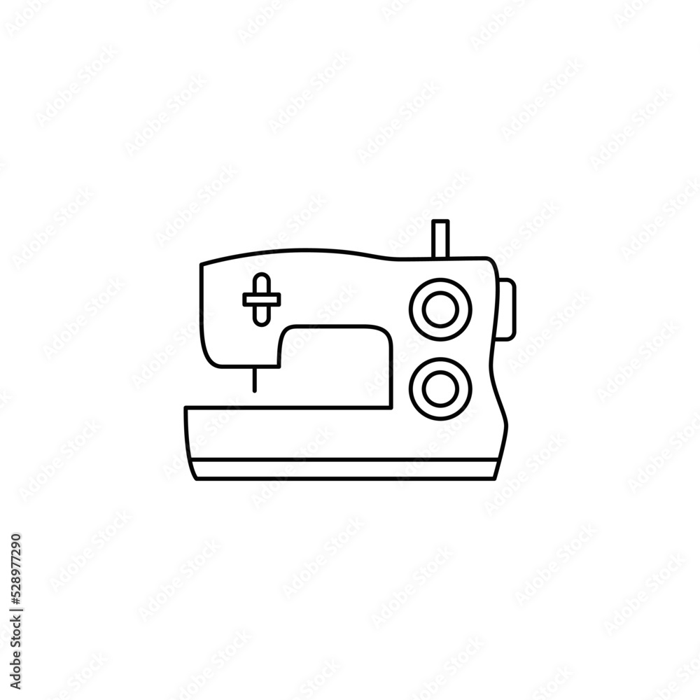 Sewing machine icon in line style icon, isolated on white background Sewing machine icon in line style icon, isolated on white background