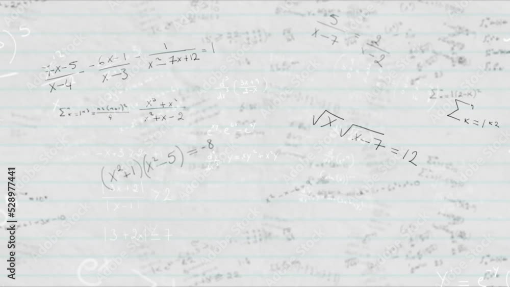 Animation of mathematical equations on white background Animation of mathematical equations on white background