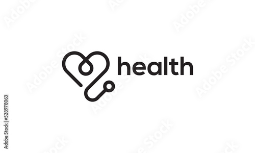 stethoscope logo healthcare and medical design vector illustration