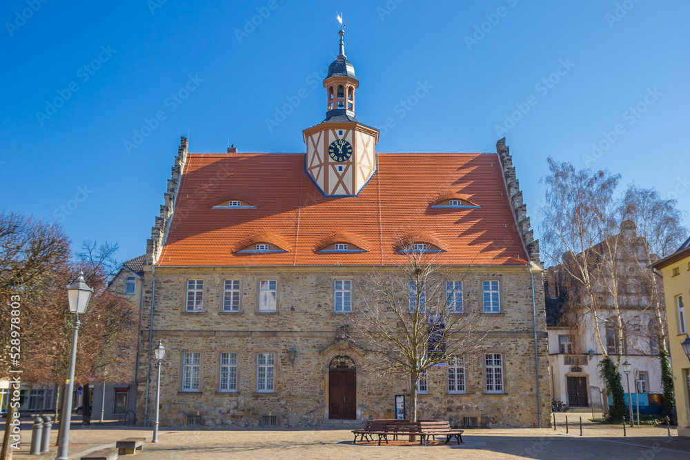 Naklejka premium Historic town hall on the market square of Bad Salzelmen, Germany