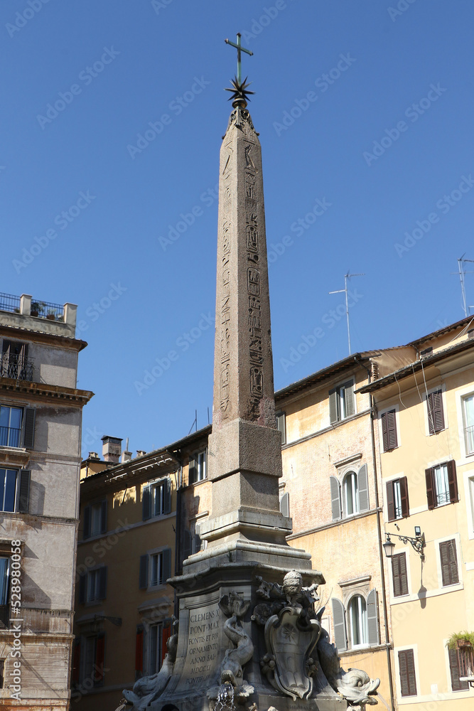 The Pantheon obelisk is one of the thirteen ancient obelisks of Rome, located in the piazza della Rotonda in Rome, Italy