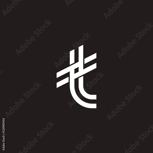letter t tags stripes linked line geometric icon vector
