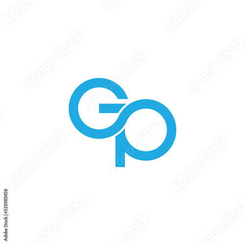 letter gp infinity loop line logo vector