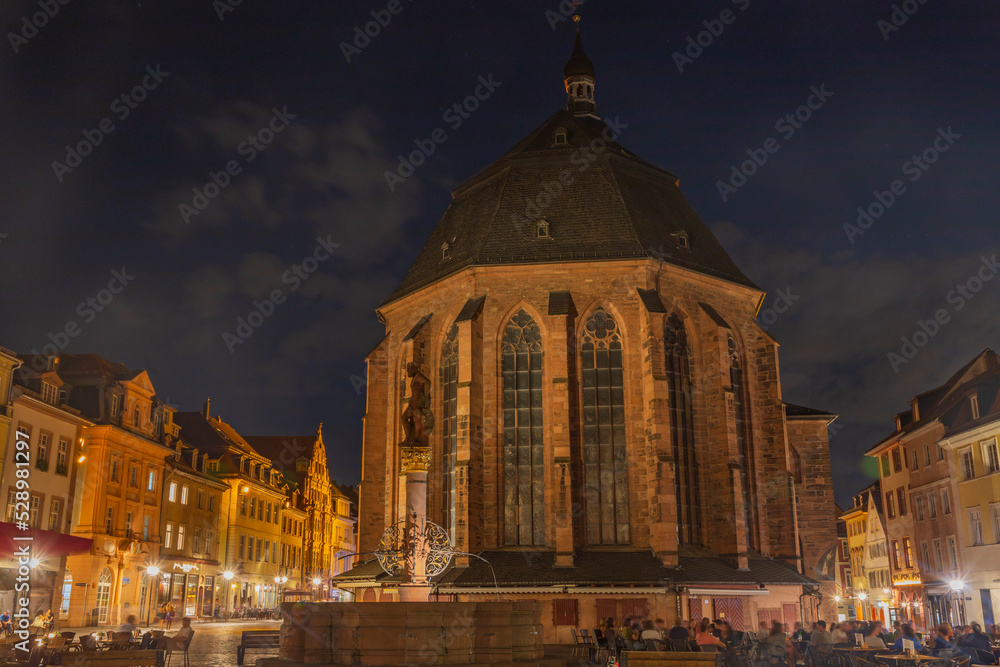 Heidelberg city in the nighttime, Germany