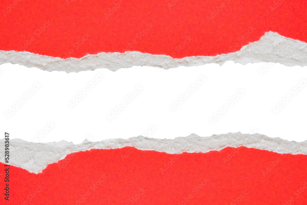 red ripped paper torn edges strips isolated on white background red ripped paper torn edges strips isolated on white background