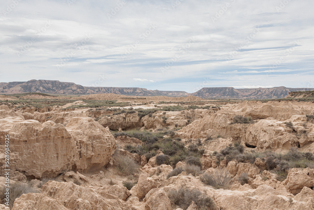 Badlans of Navarre (Bardenas Reales de Navarra) dessert in the middle of Spain. Badlans of Navarre (Bardenas Reales de Navarra) dessert in the middle of Spain.