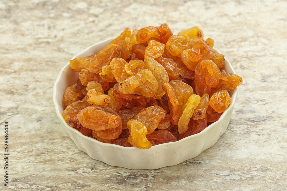 Sweet yellow raisin in the bowl Sweet yellow raisin in the bowl
