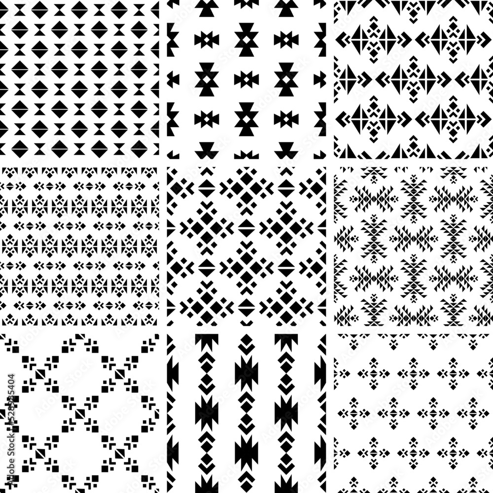 A set of geometric patterns