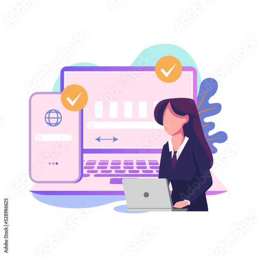 Cross browser compatibility flat style illustration vector design