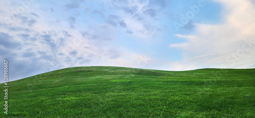 Beautiful field and sky. Clean photo. Сlear horizon. Screensaver. Wallpaper.