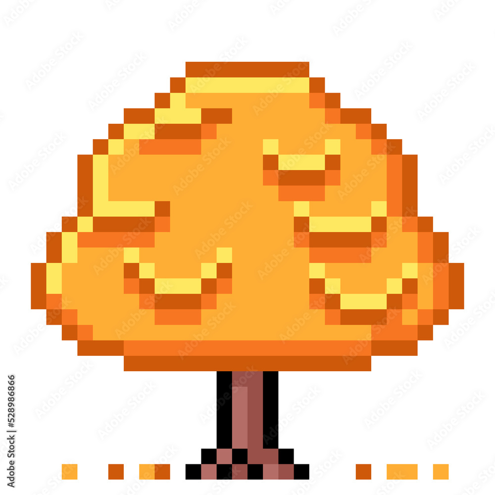 Fototapeta premium Pixel illustration of a tree in Autumn
