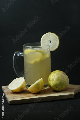 Cold lemonade in a glass