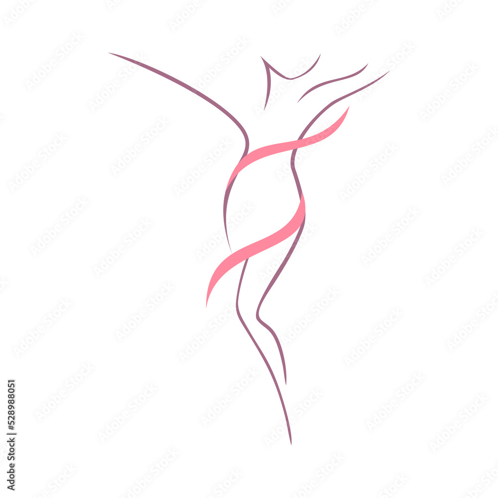 Fototapeta premium silhouette of a dancing girl
