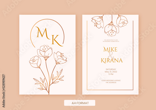 beautiful classy and minimalist wedding invitation