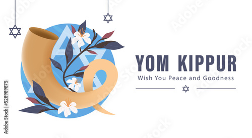 Canvas Print Yom Kippur Template Vector Illustration