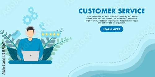 The concept of direct support for customers. Customer service concept. Icons for contacting us, support, assistance, phone calls and website clicks. Flat vector illustration.
