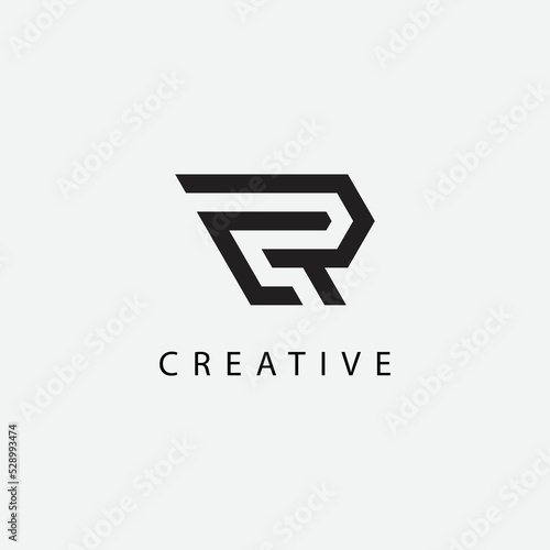 alphabet CR initials modern monogram letter text logo design