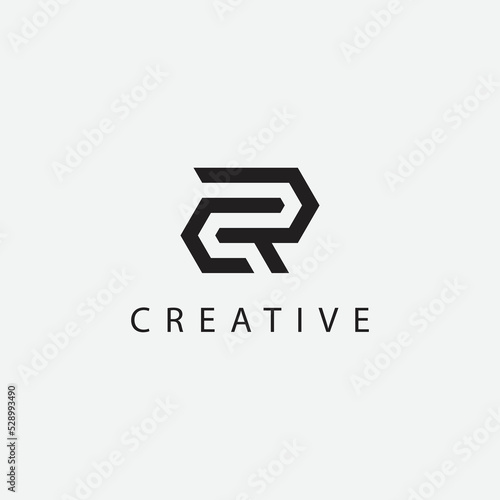 alphabet CR initials modern monogram letter text logo design